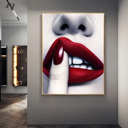 Sexy Red Lips Module Canvas Painting Nordic Modern Wall Posters and Prints Wall Art Picture for Living Room Bar Home Decor