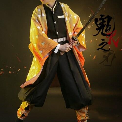 Anime Demon Slayer:Kimetsu no Yaiba Kamado Cosplay Costume Tanjirou Agatsuma Zenitsu Tomioka Giyuu Kamado Nezuko Costumes Wig