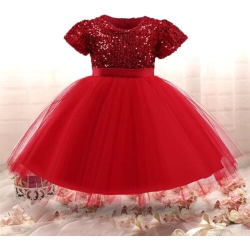 Girls Red Wedding Dresses 3-8 Year Kids Pageant Party Princess Costume Formal Tutu Prom Gown Children Evening Communion Vestidos