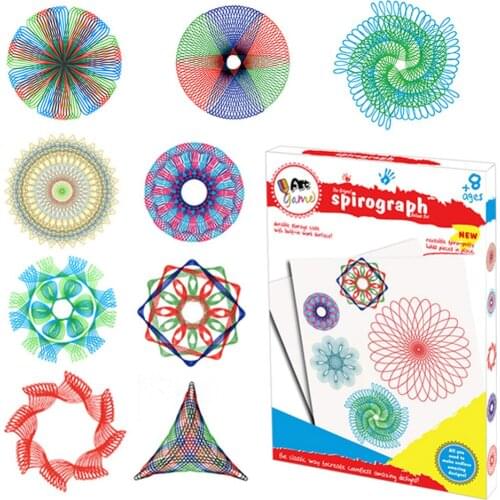 Multifunctional Childrens Art Painting Templates Ruler Educational Stationery Spirograph Drawing Painting Set kids Drawing toy