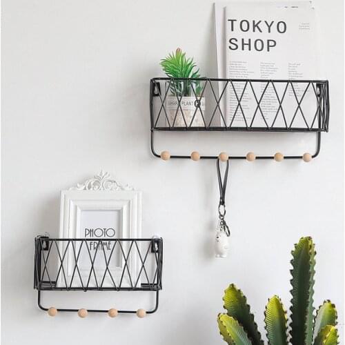 Multifunction Decorative Shelves Storage Rack Wood hook key hook Decoration Garage Kit storage rack wall shelf Room decoration