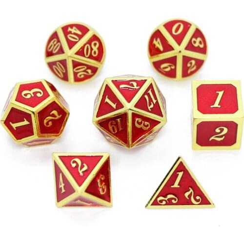 Rpg dice polyhedral sets metal dnd dice table games Zinc alloy purple dices digital pattern 7 pcs set d20 d12 d10 d8 d6 d4 dice