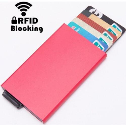 New Automatic Business ID Credit Card Holder Aluminum Alloy Thin Bank Credit Card Package Case RFID Protection Card Box Case