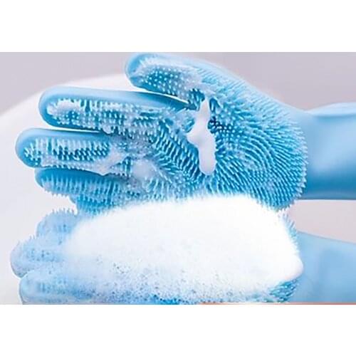 Pet Bath Gloves Cat Accessories Cat Grooming Supplies Scrub Massage Brush Anti-Scratch Bite Protect Hand Washing Car Tools