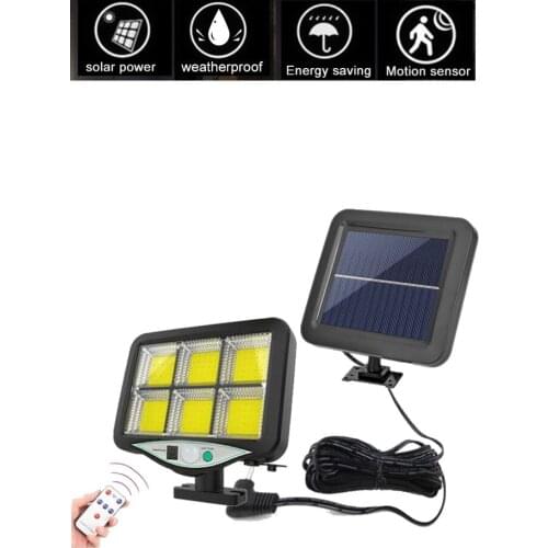Seperable 120 LED COB Rechargeable Solar Light Outdoors PIR Motion Sensor solar Lamp Waterproof Street Wall Light Garden Decor i
