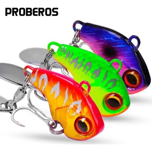 PROBEROS 20PCS VIB Spoon Spinner Fishing Lures 6g-15g-28g Metal Crankbait Vibration Sinking Baits With Sequin Fishing Tackle