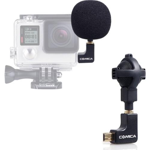 Professional Mini Stereo Ball Microphone Omni Derectional Mic w/ Case for Gopro Hero 4 4+ 3+ 3 Cameras