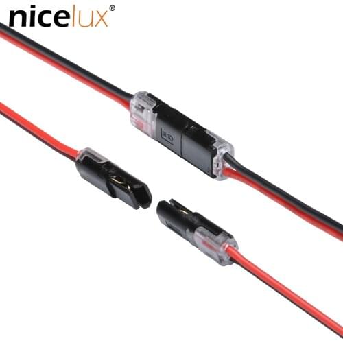 10pcs 2p Spring Connector wire with no welding no screws Quick Connector cable clamp Terminal Block 2 Way Easy Fit for led strip
