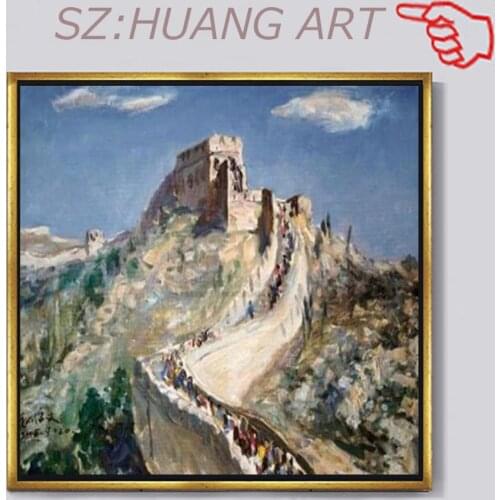 Hand-painted High Quality Wall Art The Great Wall Oil Painting on Canvas Beautiful Chinese Landscape The Great Wall Oil Painting