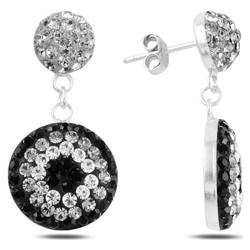 Silver 925 Sterling Crystal Stone Earrings