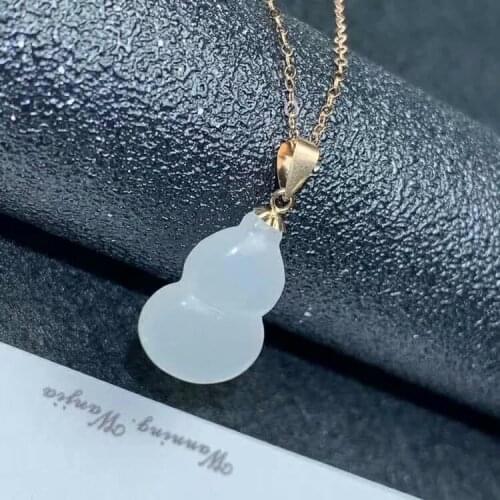 SHILOVEM 18k yellow gold natural White Jasper pendants none necklace classic wholesale Fine women new gift myme1116883hby