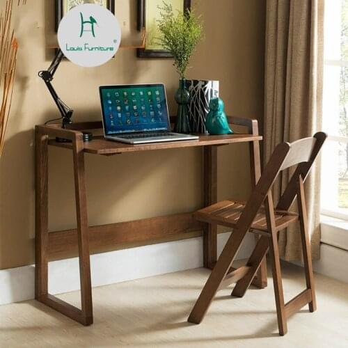 Louis Fashion Computer Desks Folding Solid Wood Chair Writing