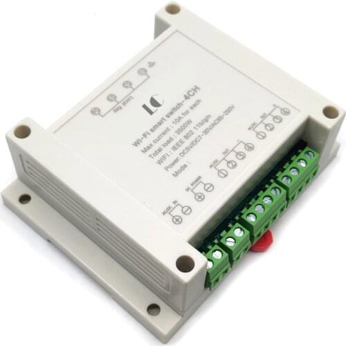 WiFi smart switch-4 channel 7-30V remote control EWelink app control with shell +433