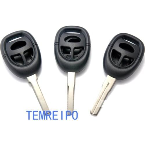 Replacement car key Shell For SAAB 3 Button Remote Key Case Fob With Blank Cylinder Blade Uncut