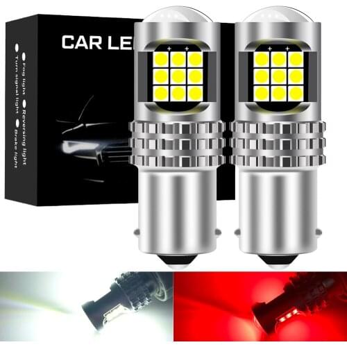 ASLENT 2x 1200LM Canbus P21W 1156 BA15S LED Bulb For Kia Rio 3 4 2015 2016 2017 2018 LED Daytime Running Light DRL Lamp 12V 24V