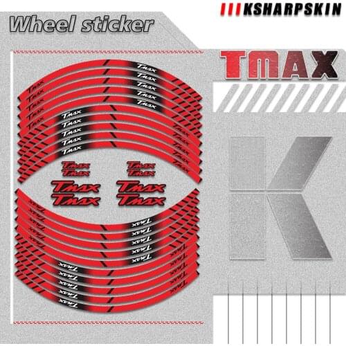 Motorcycle Wheel reflective Stickers Full rim coverage decals outer wheel decoration accessories For YAMAHA TMAX530 tmax 530