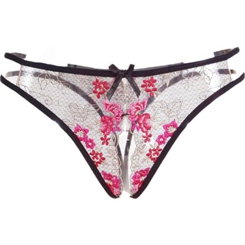 Hot Sexy Open Crotch Sex Panties Ultra-thin Lace Thong and Soft Sexy Transparent Panties for Sex Women Seamless Panties Knickers