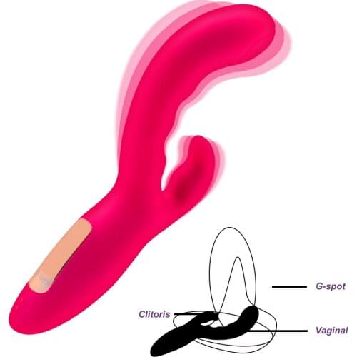 Double Vibration Dildo Vibrator Soft Silicone Vaginal Clitoris Stimulator Female G-Spot Massager Fast Orgams Sex Toys For Women
