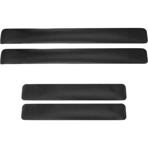 4Pcs Carbon Fiber Car Door Sill Sticker Anti Scratch None Slip Auto Door Protection Film Stickers Car Accessories Styling