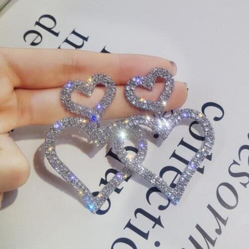 Women Diamond Heart Earrings Jewelry accessories 2021