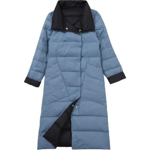 NewBang 4XL 5XL Long Reversible Down Coat Womens Feather Jacket Womens Travel Double Side Warm Thick Plus Jackets