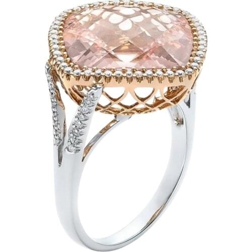 Milangirl Big Stone Champagne Cubic Zirconia Rings for Etsy Victoria Gorgeous Cocktail CZ Jewelry Ring Bague Femme