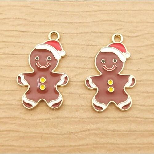 10pcs 15x23mm christmas child enamel charm for jewelry making cute earring pendant bracelet necklace charms diy charm