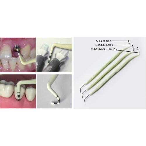 2Pcs Flexible Probe Depth Measure Explorer Periodental NoHarm to Implants Resin Material Probs Dental 3Types