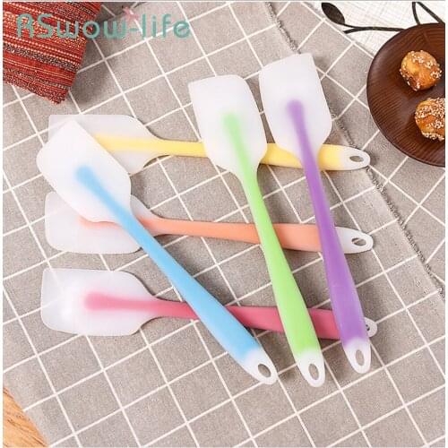 2Pcs Silicone One Blade Semi-transparent Large Cake Spatula Baking Tool Cream Spatula For Baking Supplies