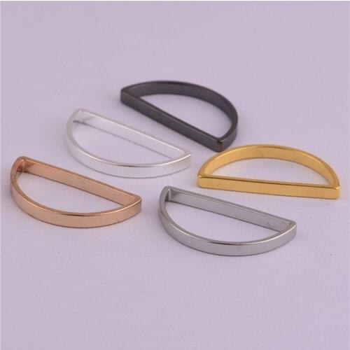 21mm semi-circular D-shaped copper tube ring DIY handmade earring material apparel geometric pendant connection ring