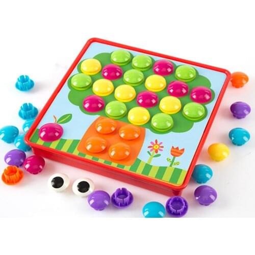 3D Puzzles Toys for Children Funny Mosaic Mushroom Nail Kit Buttons Art Assembling Kids Enlightenment Educational Toys Mosaic