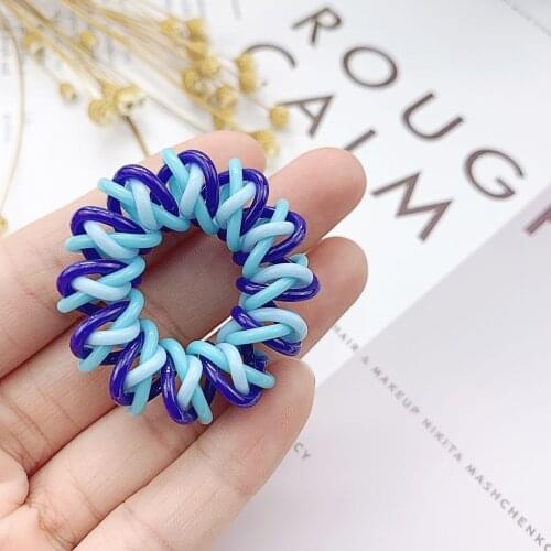 4PCS/lot hot Sale Floral Printed telephone line child lady hair ring Scrunchie Elastic Hair Band Hair Ties Rope Hair Accessories