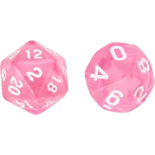 7Pcs/set Pink Translucent Polyhedral Dices with Bag For DND RPG D4-D20 Funny Drinking Dice Set
