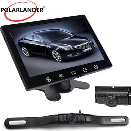 9 inch TFT Screen Car Monitor With Wireless Night Vision Long Lightless Hidden Parking Monitor LED GPS Rear Camera