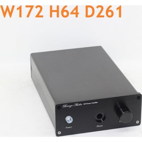 Black All Aluminum Amp Headphone Case Full Black Earphone Chassis E3 Small Power Amplify Enclosure DAC Cabinets W172 H64 D261