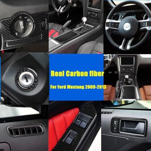 Carbon Fiber Car Stickers For Ford Mustang 2009-2013 Interior Moulding Decorative Strips