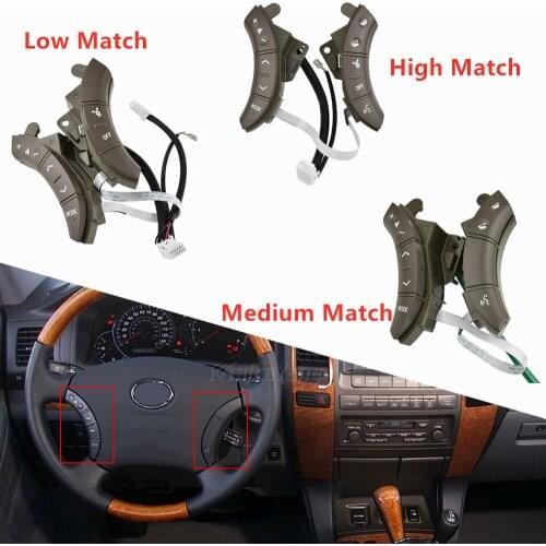 Car Styling For Toyota Highlander Land Cruiser Camry Sequoia Tundra GX470 Grey Color Steering Wheel Controls Switch Button