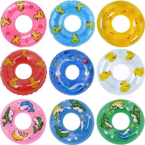 Barbies 5Pcs Doll Swimming Buoy Ring Beach Pool Party Wear Bikini Cute Swim Ring Clothes For Barbies Doll Accessories Girl`Toy