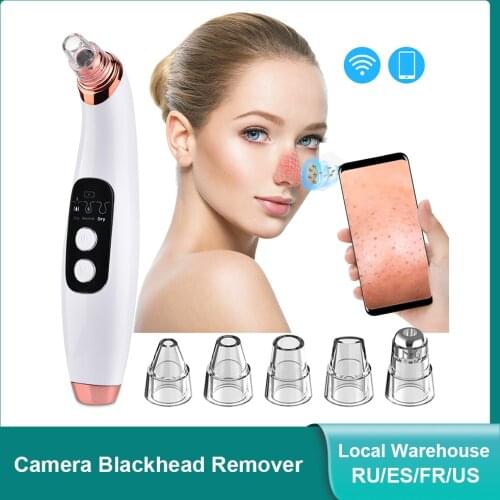 WiFi Wireless Camera Electric Vacuum Suction Blackhead Remover Facial Pore Cleaner Camera Monitor Comedone Acne Pimple Extractor