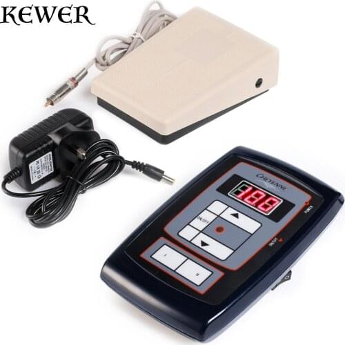 KEWER Professional Tattoo Power Supply Dual interface LCD Power Supply Foot Pedal For Tattoo Machine Gun Switch Makeup Supplies