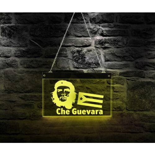 Che Guevara Argentine Marxist Revolutionary Rectangle LED Neon Sign Ernesto Guevara de la Serna Physician Souvenir Light Sign