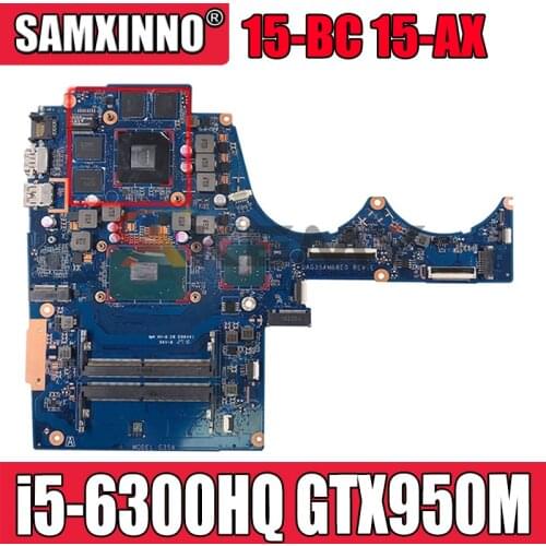 DAG35AMB8E0 MB For HP TPN-Q173 15-BC 15-AX Laptop Motherboard With i5-6300HQ CPU GTX950M GPU 100% Fully Tested 856674-601/-001