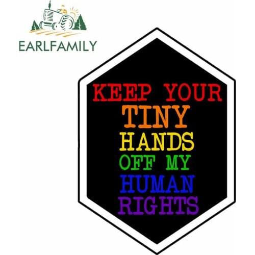 EARLFAMILY 13cm x 9.2cm Car Sticker Keep Your Hands Off My Rights Bumper Decals Vinyl Waterproof Warning Mark Motorcycle Parts