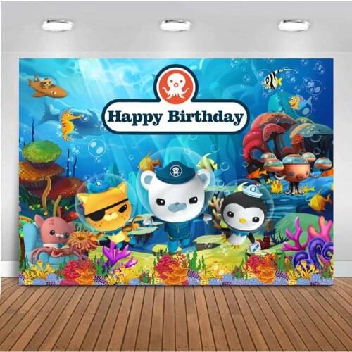 Cartoon Underwater World Kids Birthday Backdrop Decor The Octonauts Barnacles Brave Boy Theme Party Photographic Backgrounds