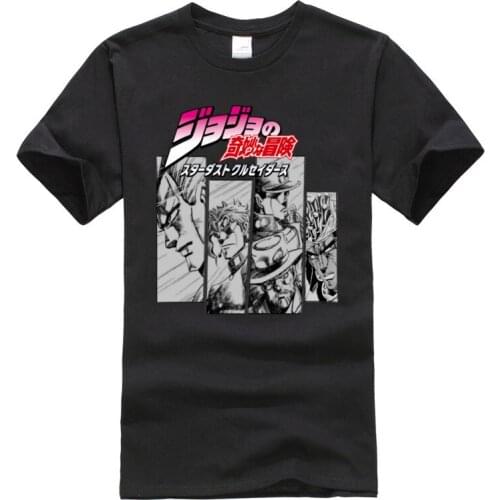 2019 Latest Jojo Bizzare Adventure Anime T Shirts Crusader Fitness Tight Casual Black Tees Gift Summer/Autumn Tops Tees