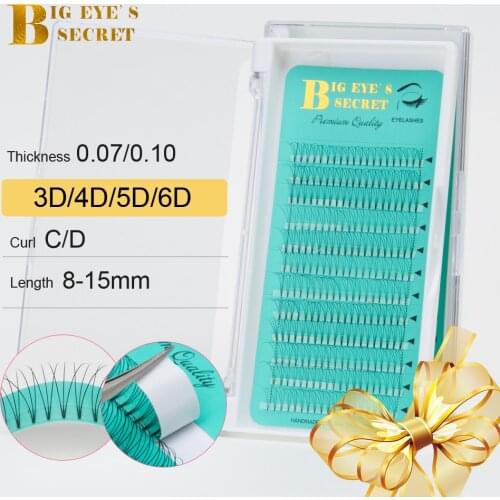 Big eyes secret Premade Volume Fans Individual Lashes Bundles Volume Eyelash Extensions Short Stem 3D 4D 5D Fans Faux