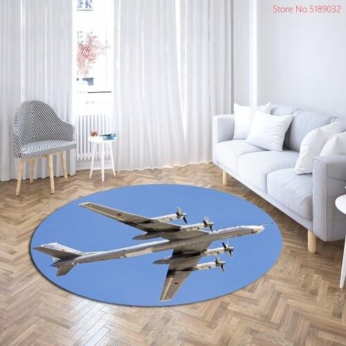 Aircraft Round Bedside Carpet Rugs Area Rugs For Home Living Room Modern Carpet Chair Mat 150cm Circle Home Decor Mats Area Rug