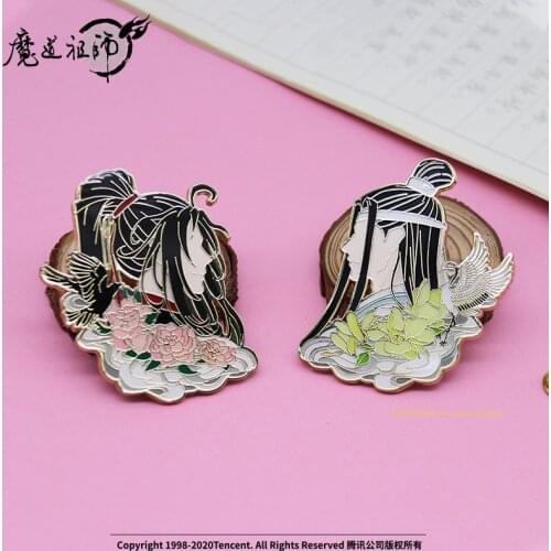 Grandmaster Of Demonic Cultivation Metal Badge MDZS Wei Wuxian Lan Wangji Button Brooch Pins Toy Cartoon Decor Cosplay Xmas Gift