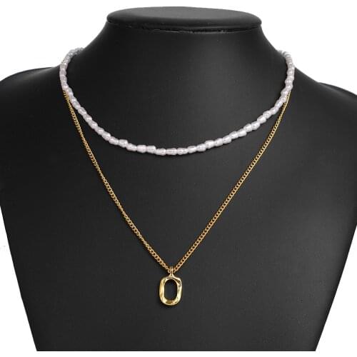 VKME Fashion Multi-layer Beaded Pearl Necklace For Women Gold Chain Pendant Charm Pearls Choker Bead Necklaces Jewelry Gift