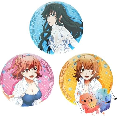 My Teen Romantic Comedy SNAFU Anime Yukinoshita Yukino Yuigahama Yui Isshiki Iroha Metal Badge Brooch Pins